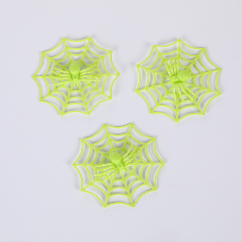 Mini telaraña de halloween, pequeña telaraña de color, dibujos animados de plástico, pequeña telaraña, accesorios decorativos a mano DIY