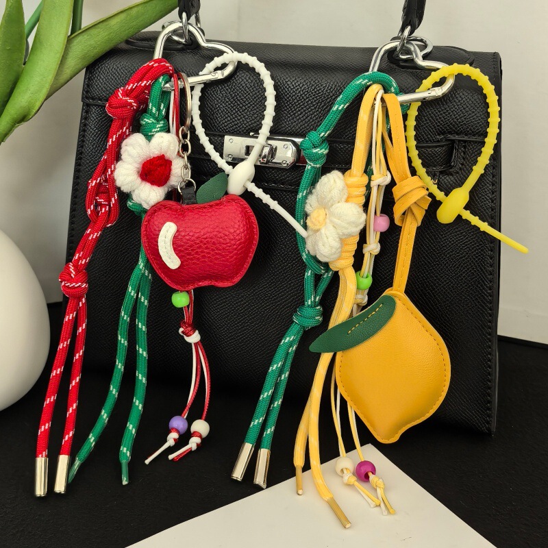 Cross-Border Miu Series Fruit Leather Lemon Apple Bag Pendant Accessories Fresh Style Keychain Women's Ornament Cross-Border Miu Series Fruit Leather Lemon Apple Bag Pendant Accessories Fresh Style Keychain Women's Ornament