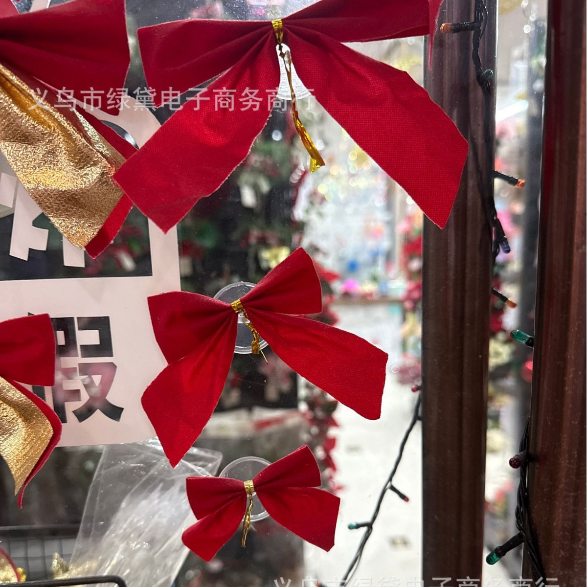 Fabricante de Navidad bowknot 5.5cm12 bowknot rojo oro y plata paño rojo árbol de Navidad decoraciones colgante