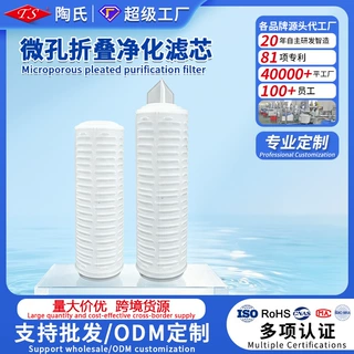 10寸微孔折叠滤芯pp棉折叠膜家用纯水机滤膜聚丙烯熔喷滤芯定制