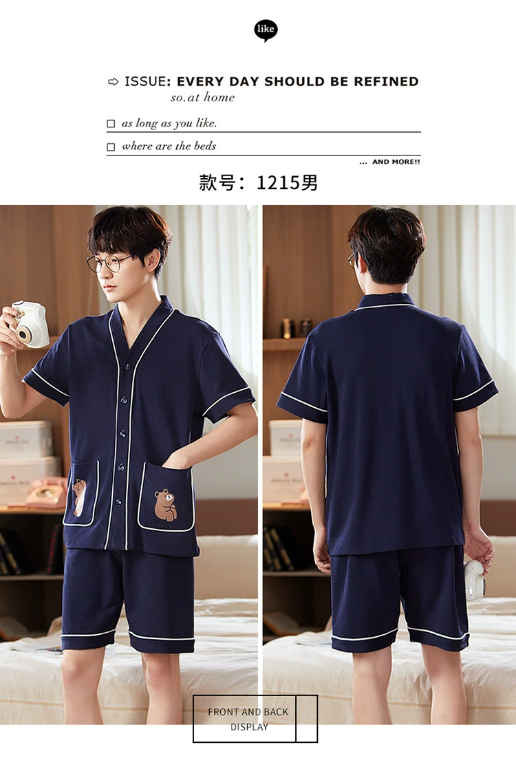 silk pajama set SLPBELY Lover Pajamas Set Homesuit Summer Short Sleeve Cute Couple Nightwear Pyjamas With Shorts Men Women Loungewear Sleepwear cotton pjs