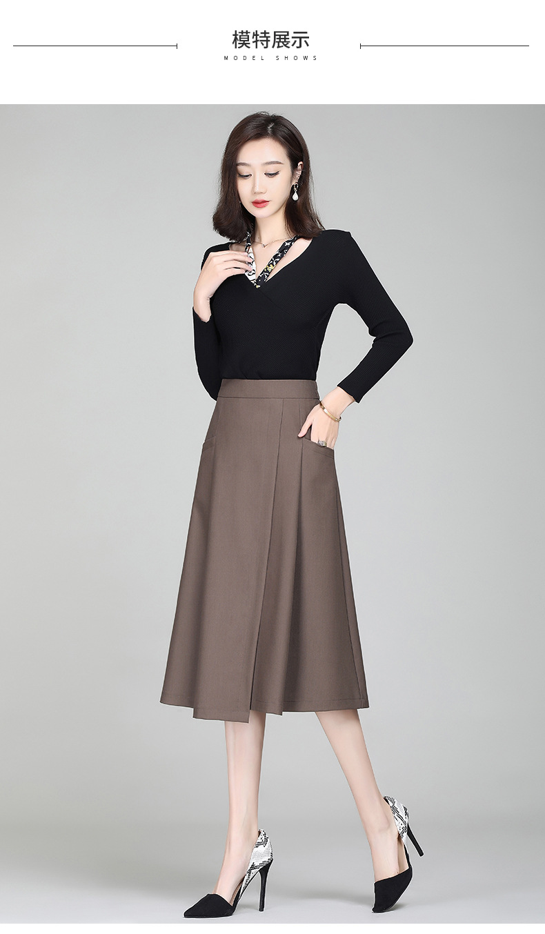 versatile high-waisted casual half-length skirt  NSYZ36998