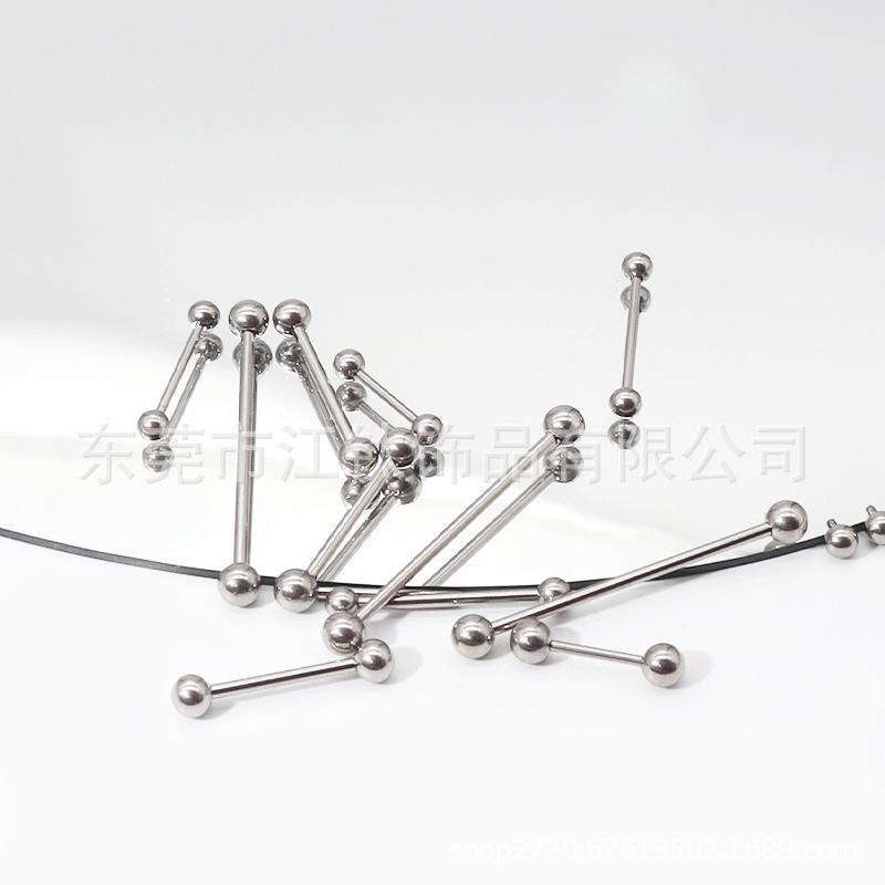 F136チタン舌釘内歯双頭球直棒クロスボーダー熱売g23チタン合金人体穿刺アクセサリー耳橋