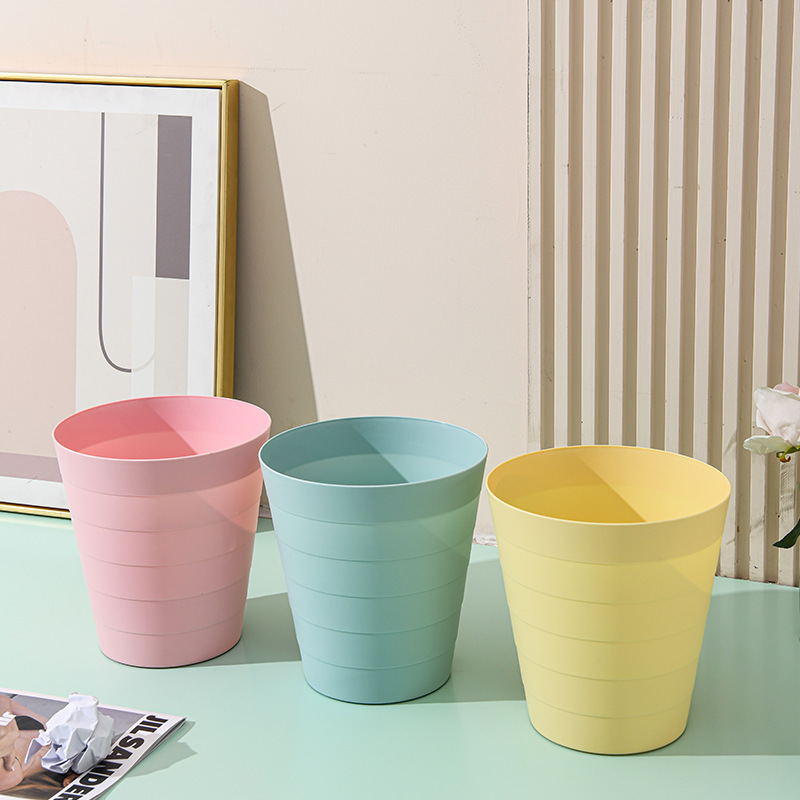 Trash Bin Simple Office Round Trash Bin Living Room Bedroom Bathroom Coverless Household Round Garbage Trash Bin Simple Office Round Trash Bin Living Room Bedroom Bathroom Coverless Household Round Garbage