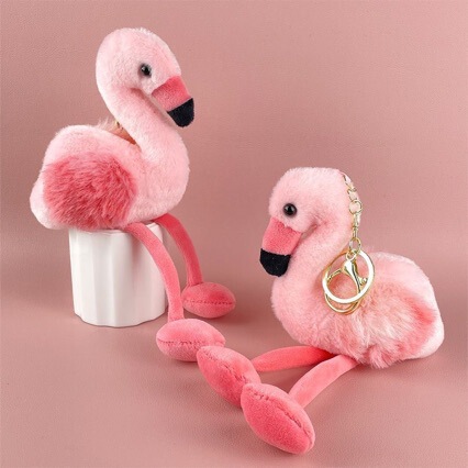 Cross-Border Realistic Plush Flamingo Doll Pendant, Girly Heart Bag Accessory, Versatile Doll, Claw Machine Doll