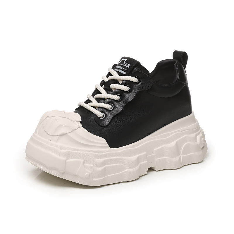 Giày sneaker nữ đế dày tăng chiều cao siêu mềm trắng — màu trắng
