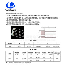 日本内桥SC2 方形陶瓷热熔断器 115度1A 获得PSE