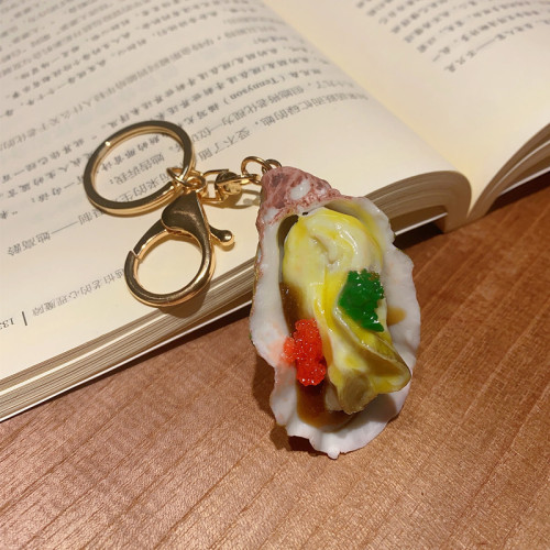 Fun simulation food PVC oysters scallops sea cucumber key ring buckle food bag pendant accessories creative gift