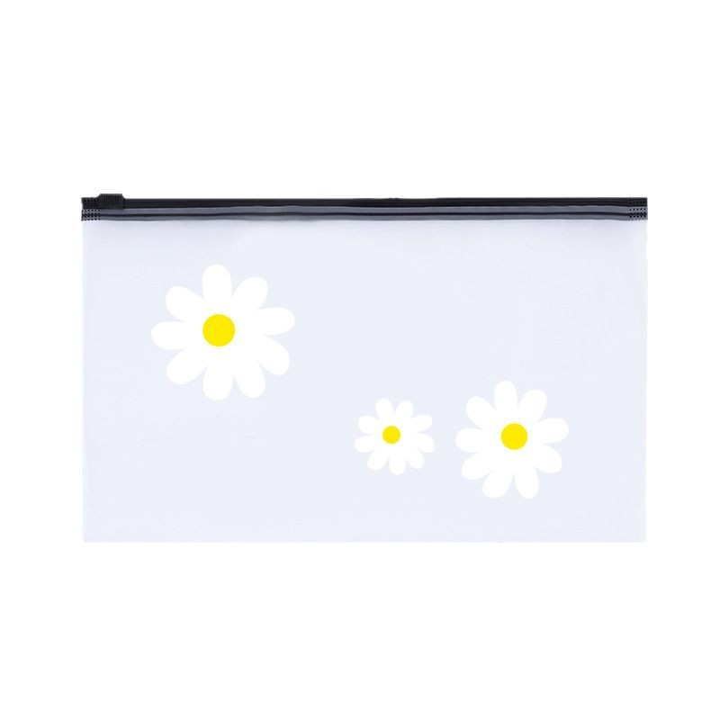 Versión coreana de la bolsa con cremallera, bolsa de margarita pequeña, lazo para el cabello, accesorios para el cabello, embalaje, calcetines de ribetes esmerilados translúcidos, bolsa de almacenamiento de toallas