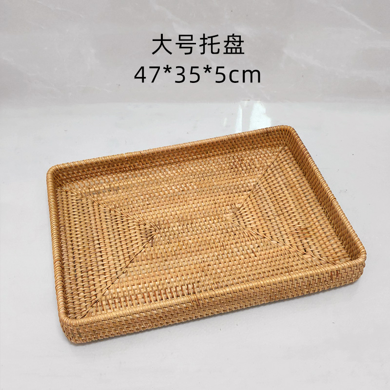 Mesa de té de caña casera creativa de frutas pan cesta de frutas portátil bandeja de hotel toalla cesta de almacenamiento