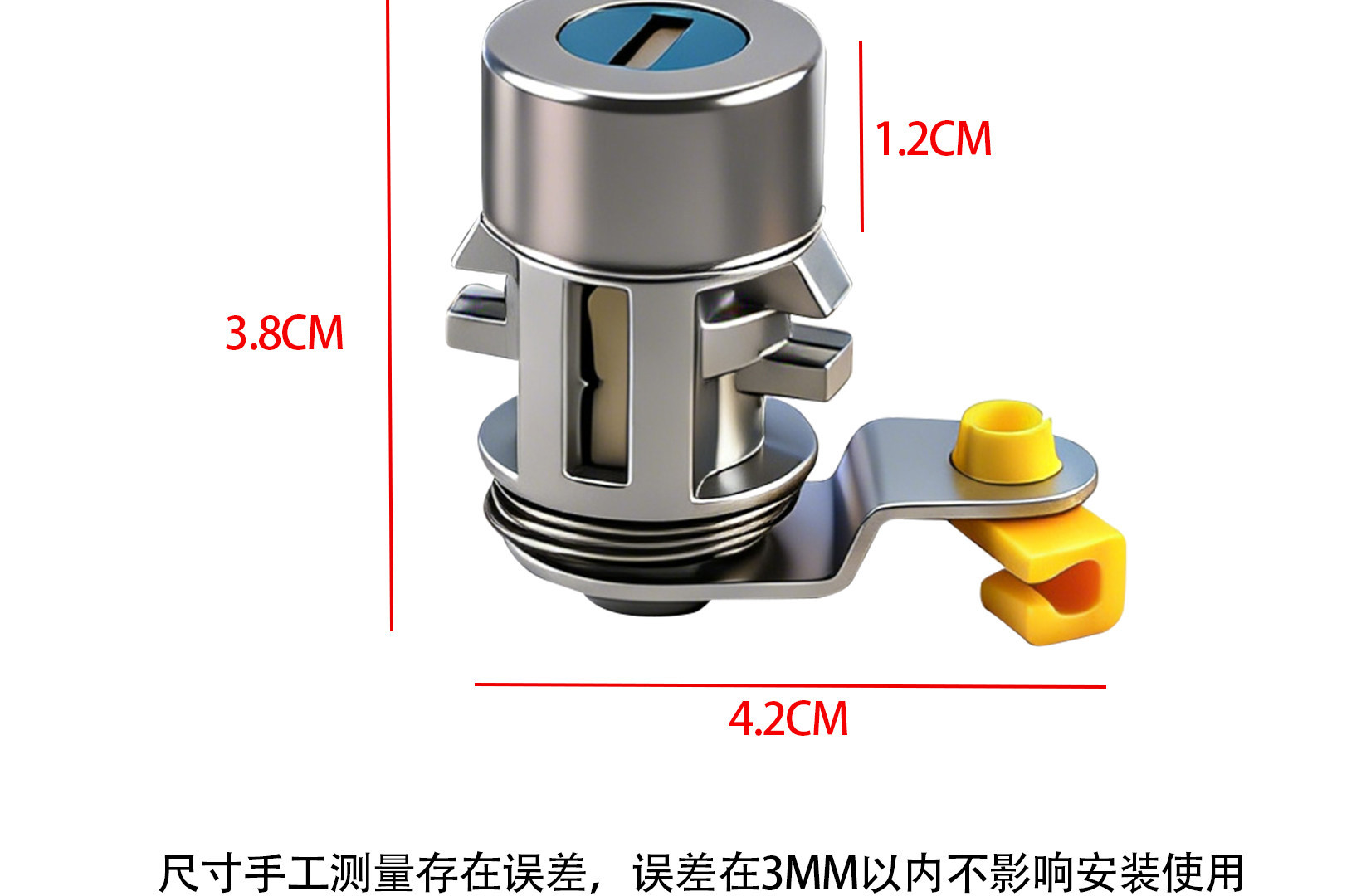 Electric Vehicle Door Lock Cylinder Suitable for Longqi Four-Wheel Vehicle Door Handle Lock Cylinder, Enclosed Vehicle Metal Key Lock Cylinder, Universal