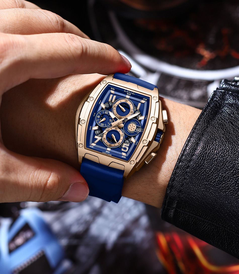 2023 New Hot Selling Watch Men's Multi Functional Waterproof Calendar Watch Sports Wine Bucket Curved Mirror Hollow Out Watch_voghion.com