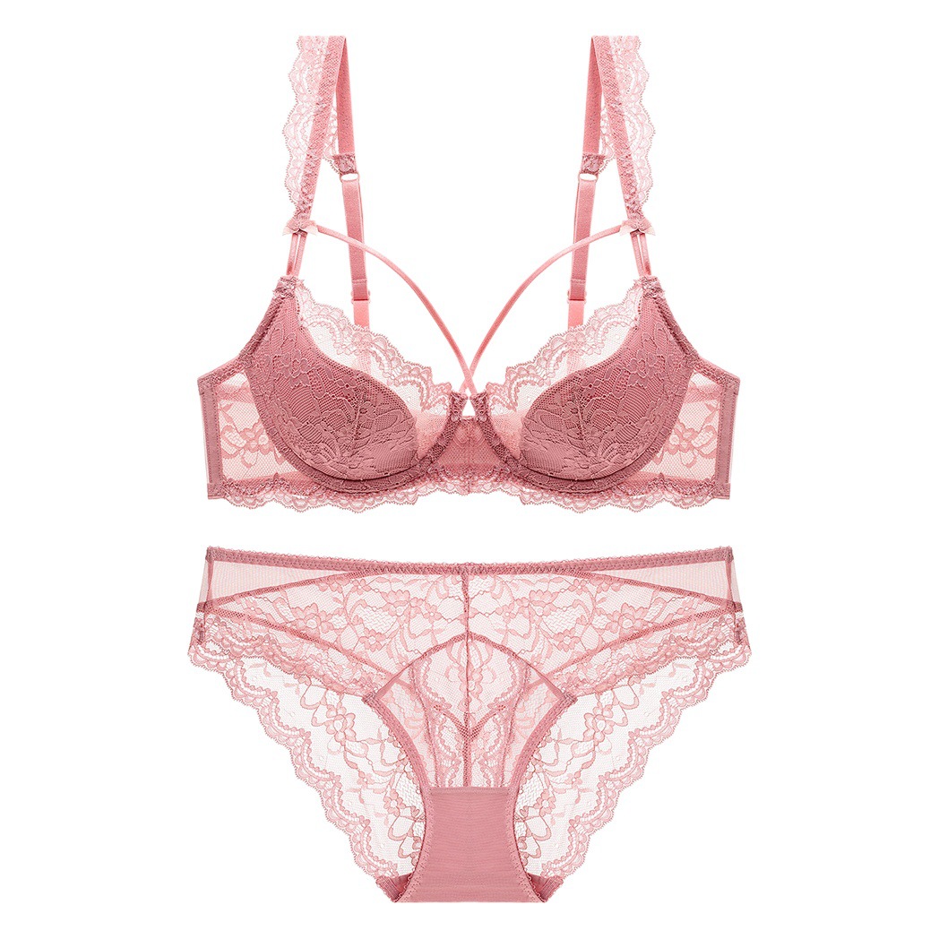 Europa y América sexy encaje pecho adelgazamiento ropa interior de las mujeres sujetador anillo de acero empuja hacia arriba más tamaño traje de sujetador de comercio exterior al por mayor