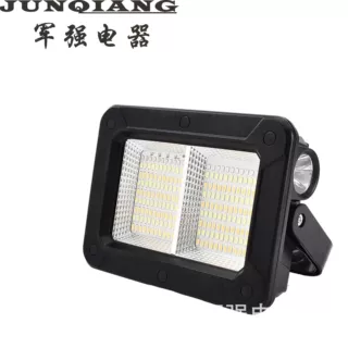 跨境LED投光灯防水高亮投射灯多功能警示灯可USB充电太阳能泛光灯