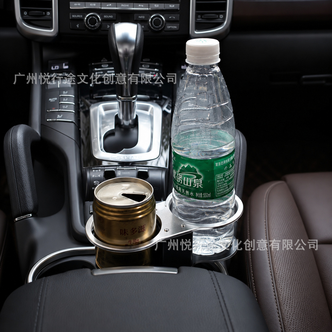 Cross-border best-selling car dual-cup holder with expansion, plastic dual-port cup holder with limiter
