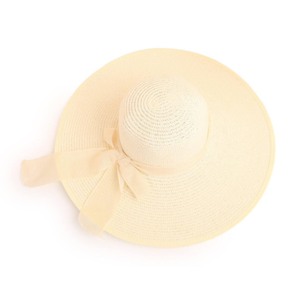 Nihaojewelry Fashion Solid Color Big Eaves Sunshadebowknot Straw Hat Wholesale display picture 14