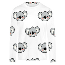 外贸热销欧美3D数码印花卡通可爱考拉树袋熊 女式休闲春秋长袖T恤