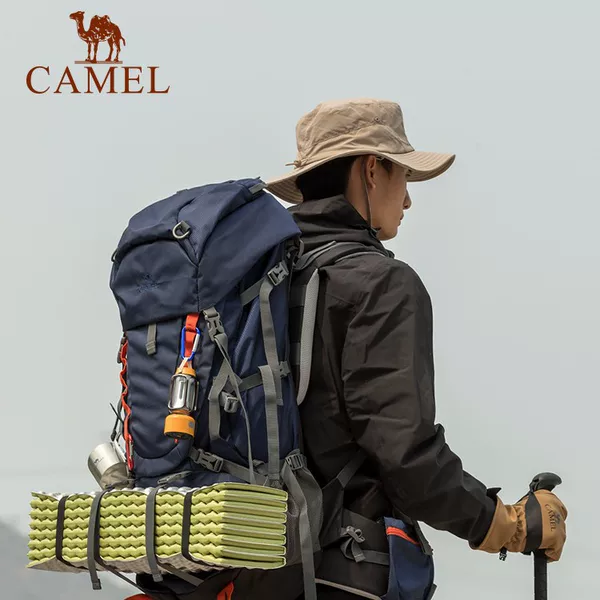 Camel Professional Mountaineering Bag for Men and Women, Outdoor Hiking and Camping Backpack, Large Capacity Multi-Functional Travel Backpack