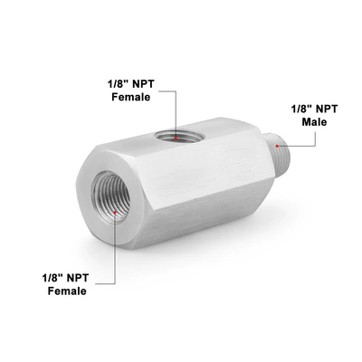 Car modified oil pressure sensor tee with 1/8NPT pressure gauge interface adapter M12 10 14 (Digər kuzov və aksesuarlar) - npt-18