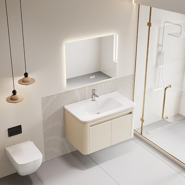 Baño impermeable espacio de aluminio panal gabinete de baño lavabo combinación integral lavabo cerámico lavabo espejo inteligente