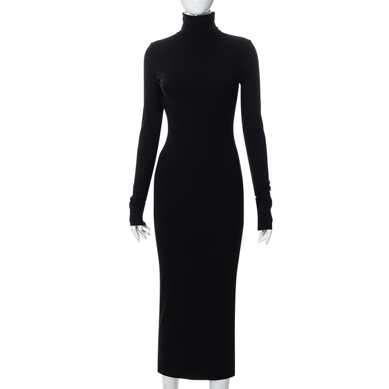 High Collar Long Sleeves Elegant Maxi Dress - Dresses - Uniqistic.com