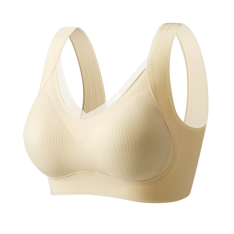 Nuevo tipo delgado sin marcas sensación de desnudez de verano ropa interior de mujer pechos pequeños se reúnen en la parte superior de la caída sin anillo de acero para recoger el pecho bra