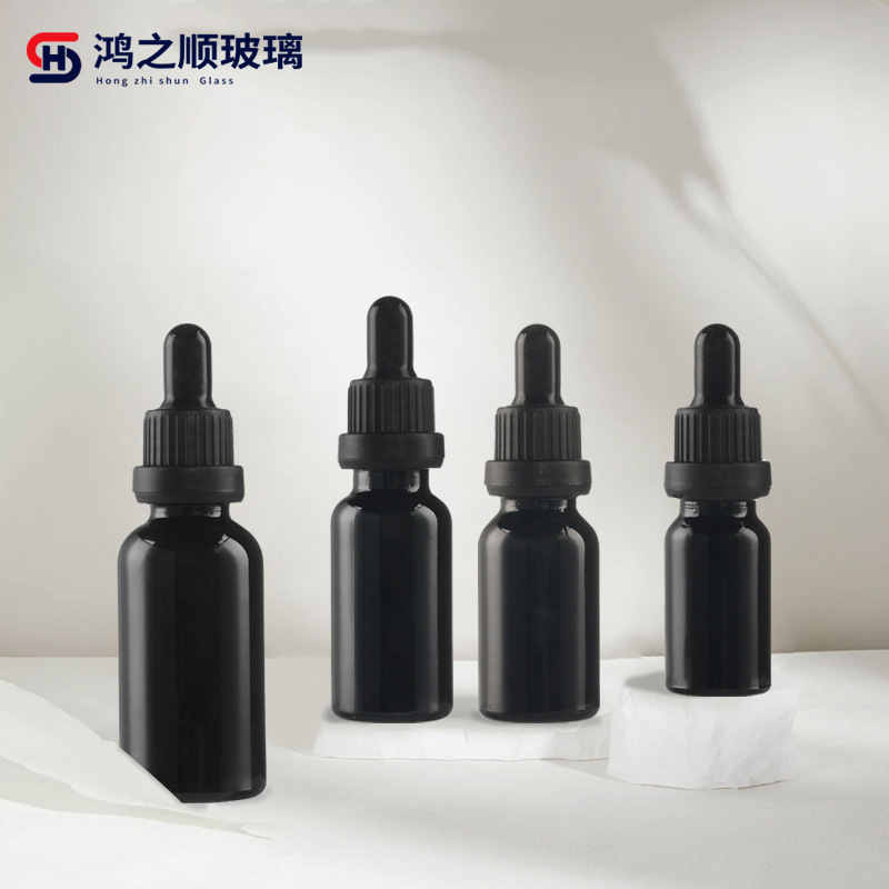 スポット卸売 30 ミリリットル黒盗難防止ラージヘッドキャップエッセンシャルオイルボトル空ボトル 10 ミリリットル遮光ガラス詰め替えスポイトボトル|undefined