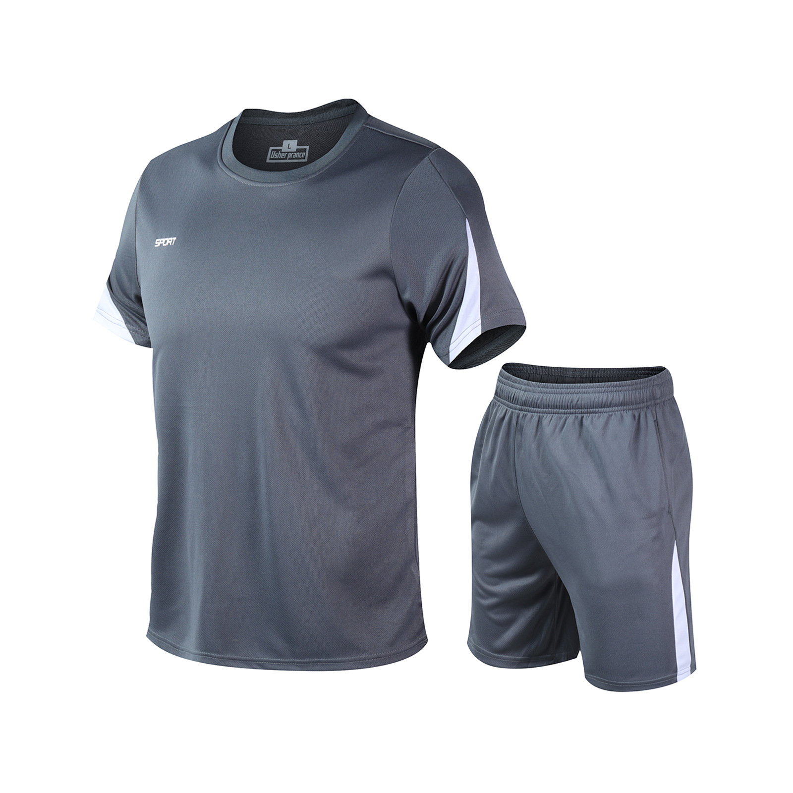 Venta directa de fábrica nueva ropa para correr seda de hielo, ropa de entrenamiento transpirable de secado rápido, juego de camiseta deportiva de ocio al aire libre