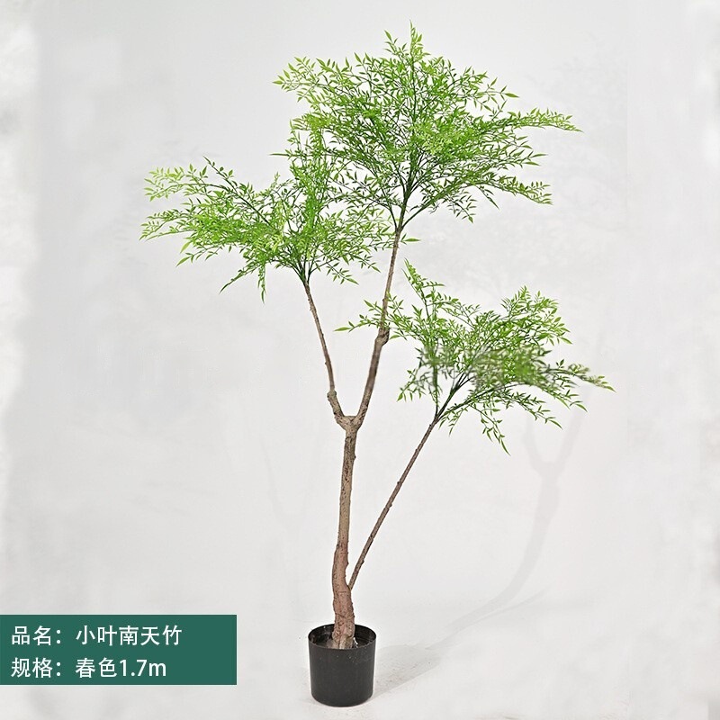 新中国式茶室景観装飾シミュレーション緑植南天竹鉢植え室内ショーウインドー着地造景装飾緑植|undefined