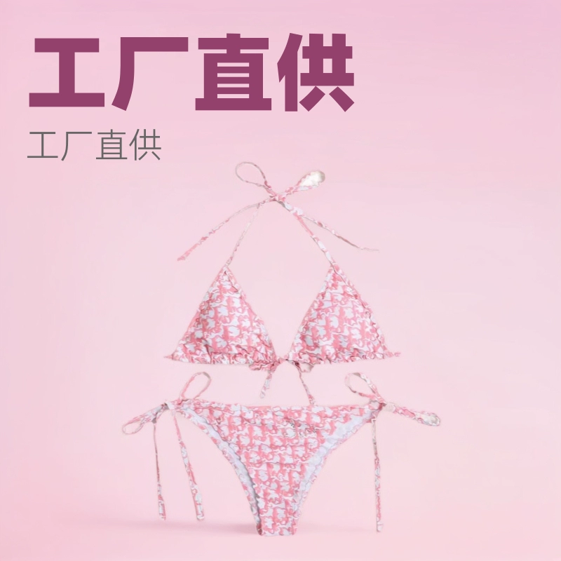 Triangle Bikini Set Women, European-Style Drawstring Sports Swimwear, Sizes S–XL
