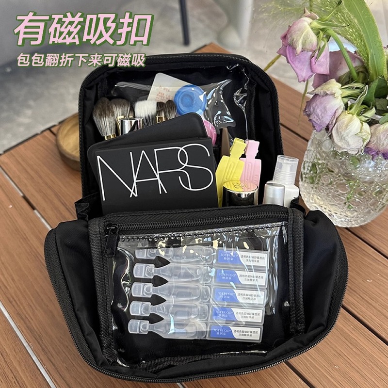 网红NZ同款化妆包韩国站立可爱蝴蝶结化妆刷收纳包大容量护肤品包|undefined