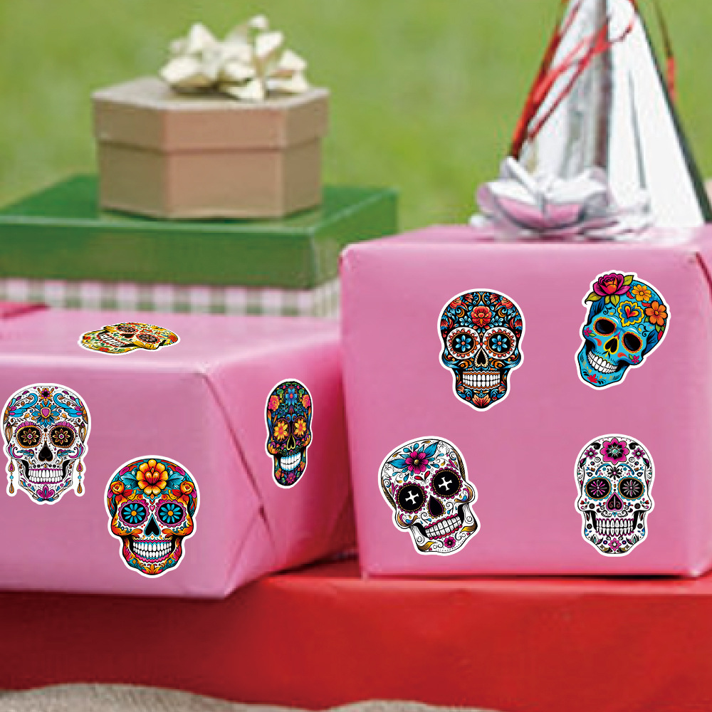 Nuevo día de muertos decoración pegatinas pegatinas de fiesta mexicana día de muertos tema pegatinas de tatuaje cráneo