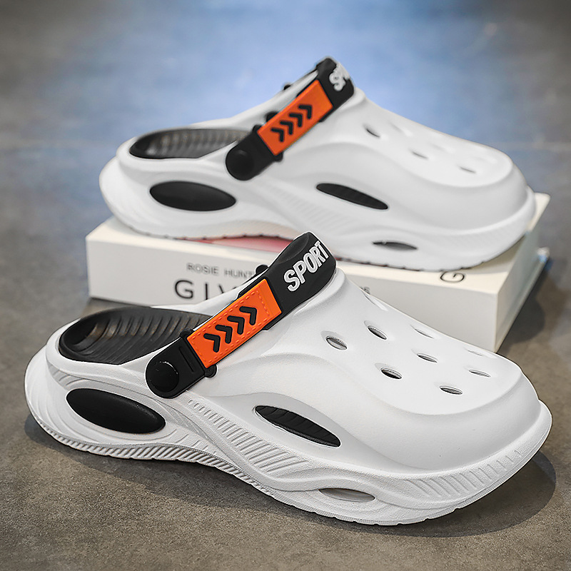 Zapatos de hombre 2025 verano nuevo estilo de los hombres zapatos con agujeros de boutique de dos desgaste fondo grueso al aire libre arena resistente al desgaste sandalias y zapatillas Baotou