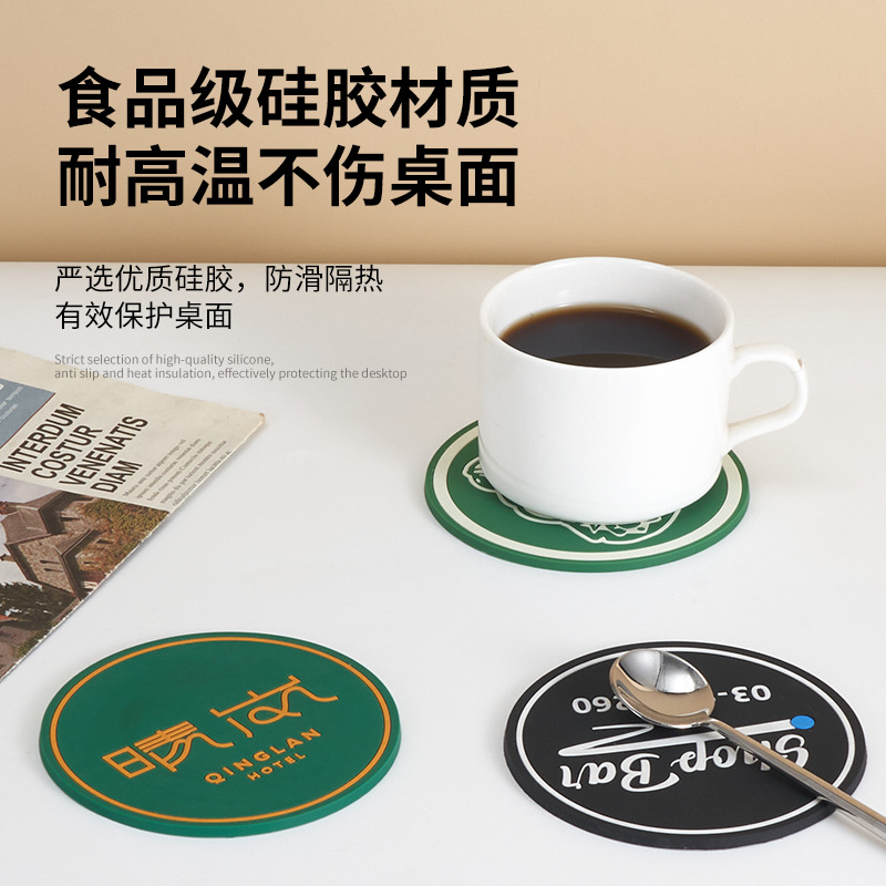 Fábrica directa personalizada PVC goma suave taza esterilla impresa en color taza esterilla bar taza esterilla aislante personalizada