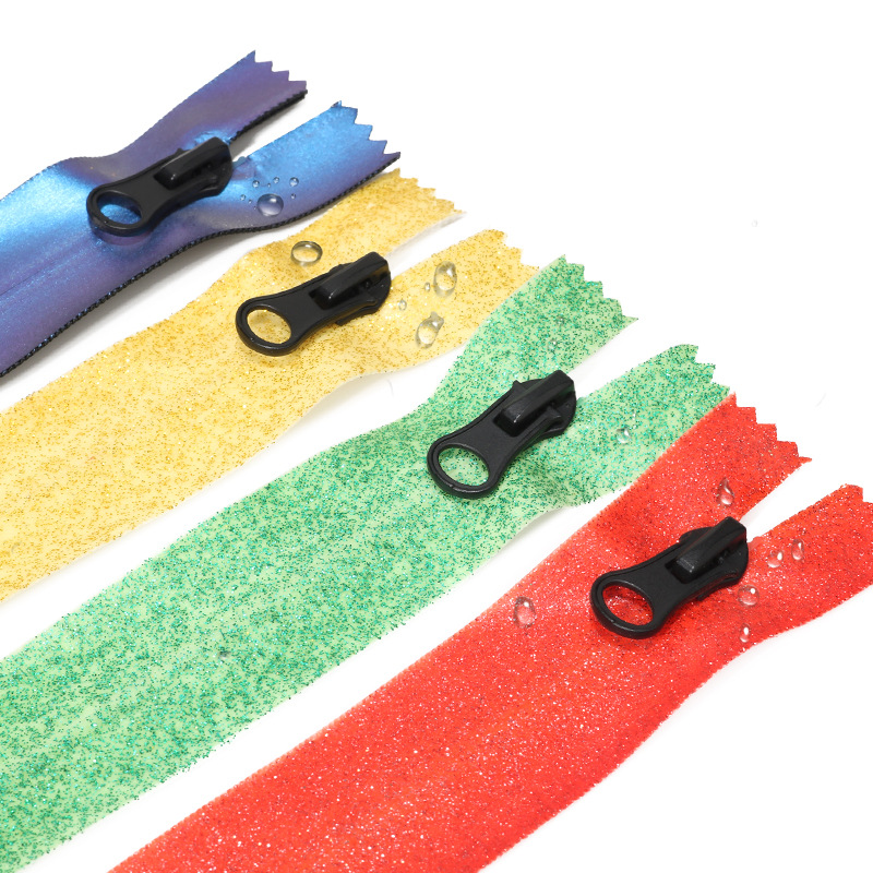 工厂批发3#5#8#号幻彩防水尼龙拉链反穿反拉雨衣帐篷拉链条zipper