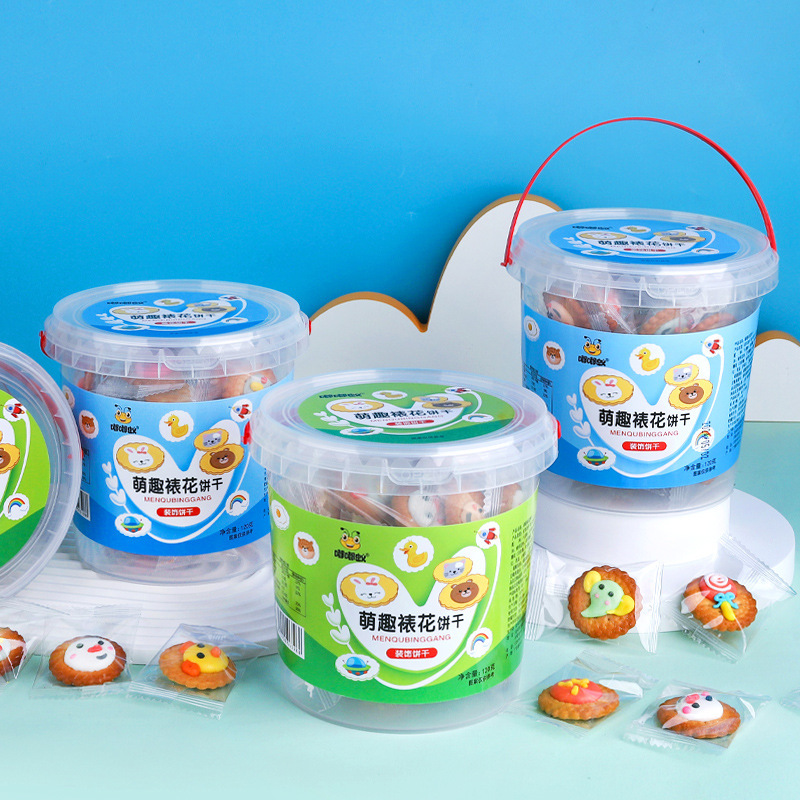 Children's Day Cute Cartoon Bear Rabbit Frog Duckling Pancakes Cookies Barrel Handmade Decorative Cookies Candy