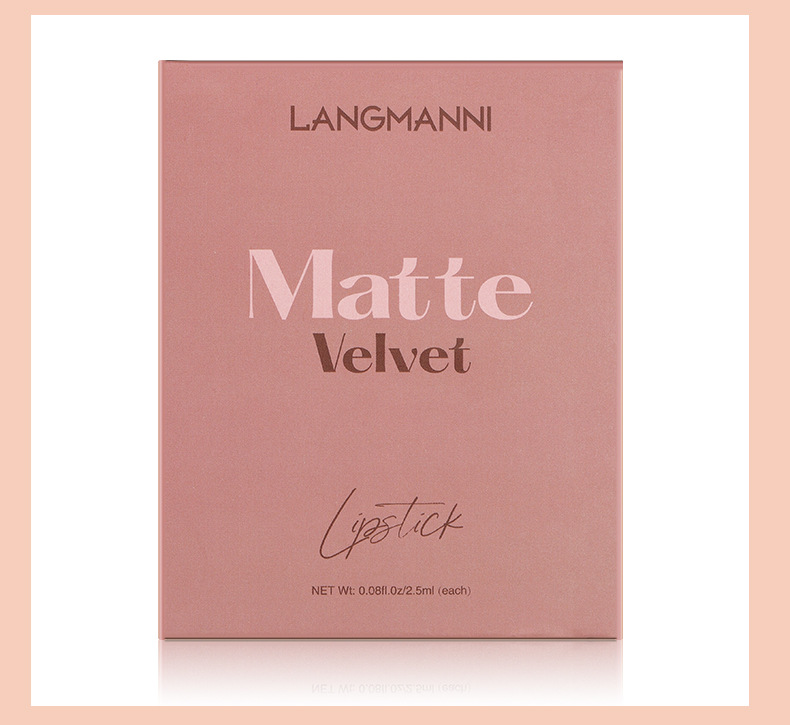 Langmanni's new matte lip gloss set, 6-piece lip gloss set, velvet lipstick, cross-border makeup undefined