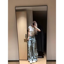 豪凯欣 美式复古印花正肩短袖t恤女