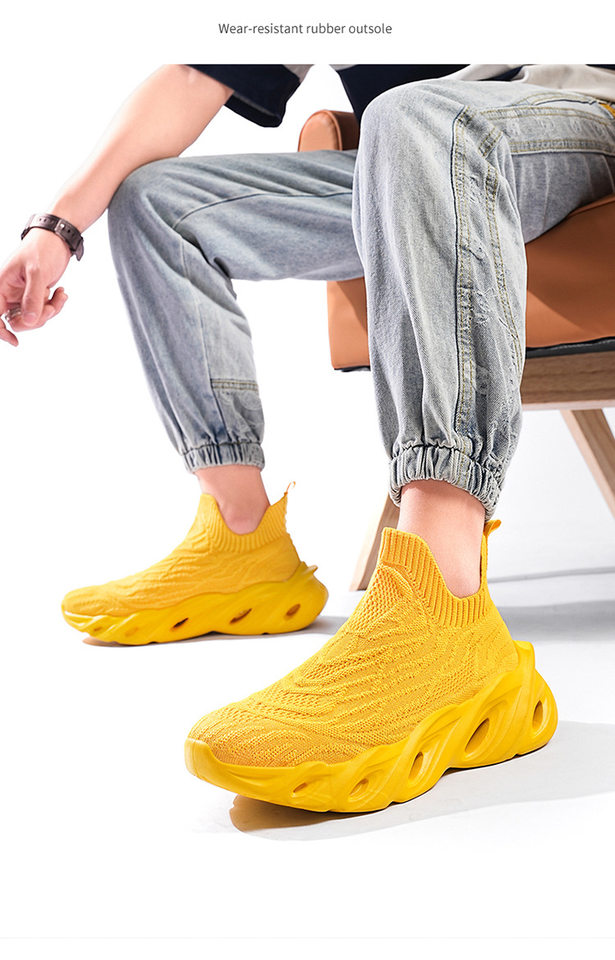 Giày thể thao nam lưới dệt thoáng khí, đế EVA êm nhẹ, kiểu dáng thường ngày — Xanh dương Klein, Màu nâu, Màu vàng, Màu đen chi tiết 19