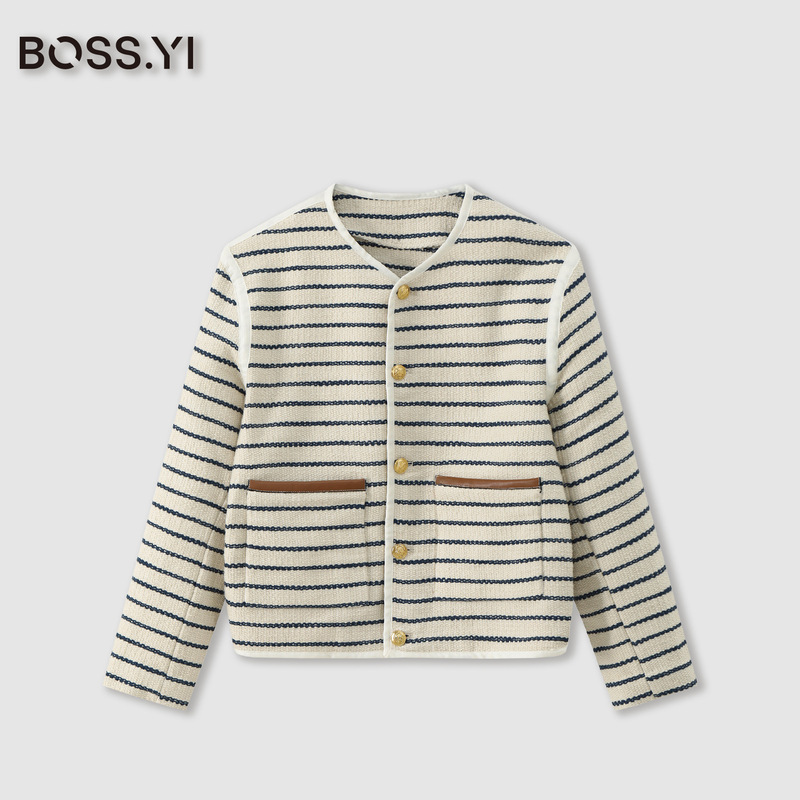 Designer Versatile Light Luxury Gold Buckle Fashion Chanel-Style Jacket for Women Tyaw005