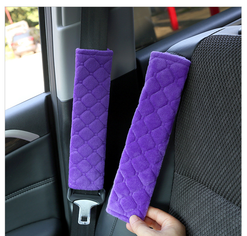 Car seat belt shoulder pad lengthened soft and comfortable processable plush protective cover car supplies factory direct sales batch