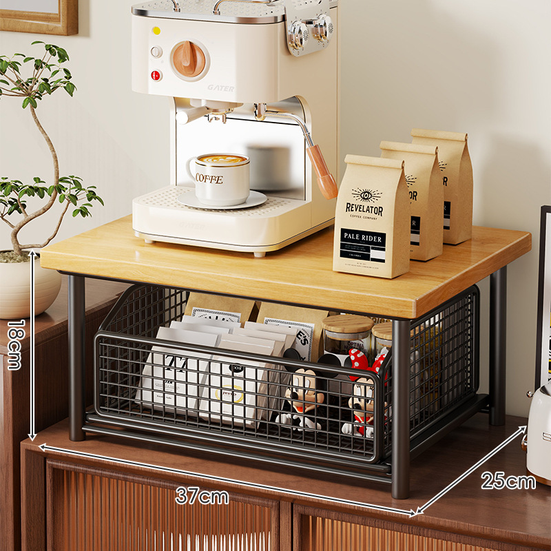Estante de Mesa para Cafetera de Hierro, Multifuncional y Deslizable, para Cocina y Cafetería