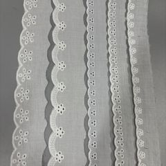 複数の白いDIY綿布補助材料刺繍レース装飾卸売り手作りカーテンdiyメーカーハスの葉の縁