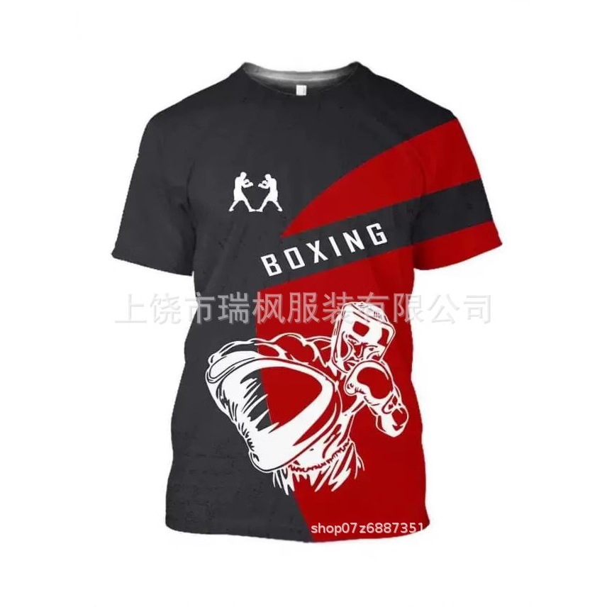 2025 New Karate Graphic 3D Digital Printing European and American Cross-Border Casual Round Neck Short-Sleeved T-Shirt Basic Mass