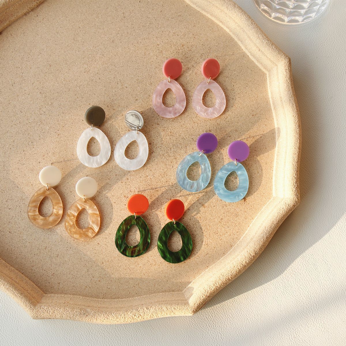 retro children's cute fashionable brand acrylic earrings drop-shaped