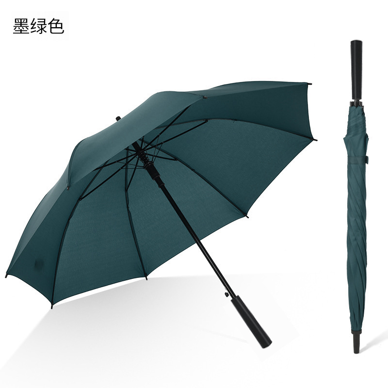 Paraguas de golf doble grande para negocios, paraguas recto automático, paraguas impermeable con impresión de logotipo, paraguas de mango largo, gran cantidad en stock