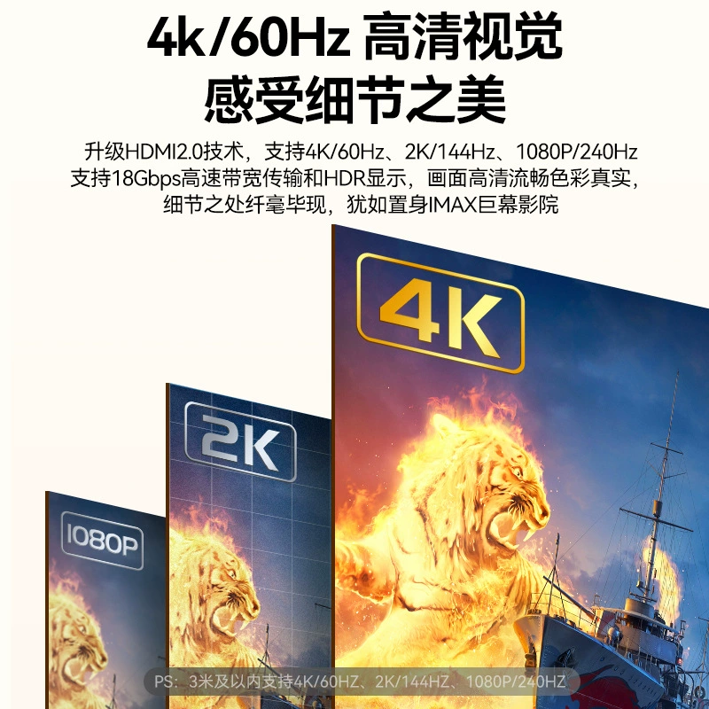 HDMI cable HD K TV set-top box wired data connection cable K video plus extension./.