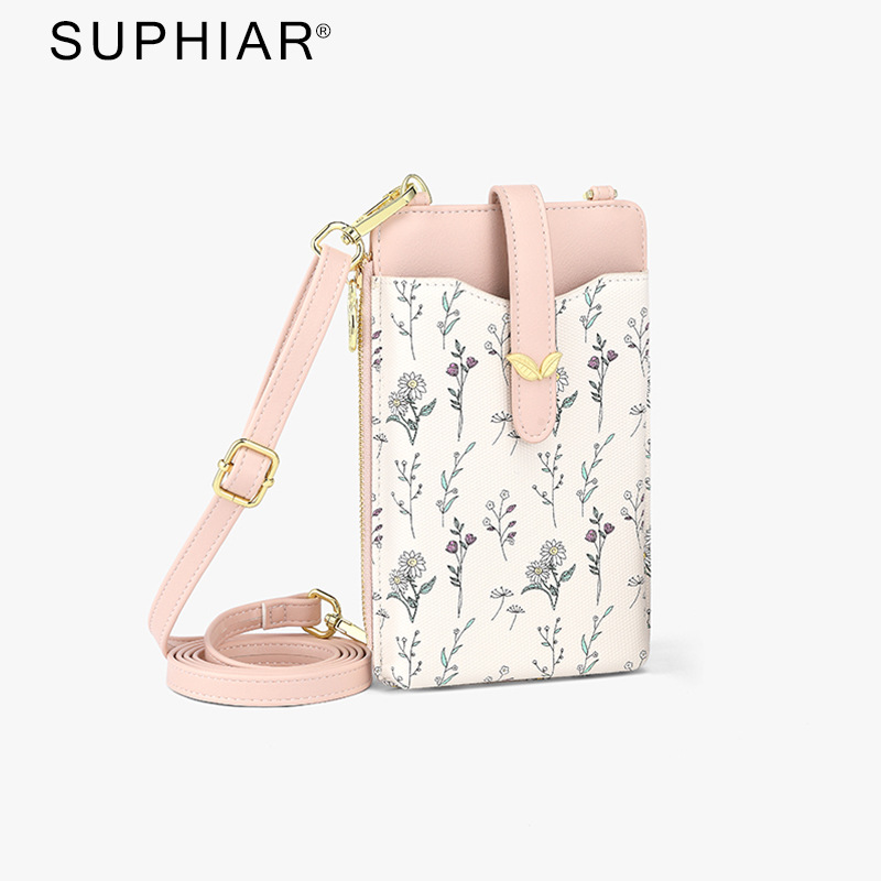 Cartera personalizada de cuero PU del sudeste asiático para mujer, bolso de tarjeta de sentido premium, monedero para mujer, bolso de mensajero de un solo hombro para teléfono móvil