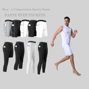 Sports Shorts Men's Breathable Training Phone Pocket Pants Summer Fitness Elastic Quick-drying Running Pants