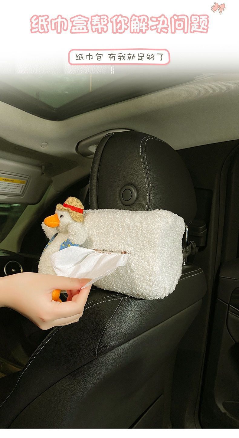 Car-mounted tissue box, hanging style, popular with women, creative and cute tissue box for car seats, napkin holder for car use